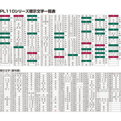 部屋案内プレート PL110-_ / 標示文字81～120 1個  / 光 hikari 案内プレート 案内サイン サインプレート シール - 画像 (2)