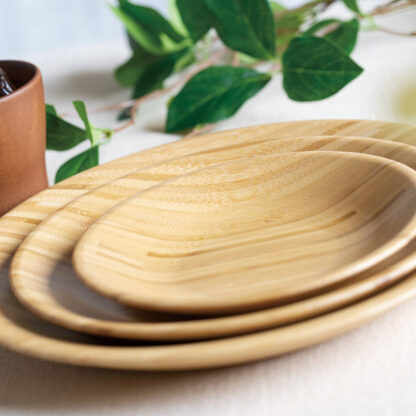 木製食器 オーバル皿 小 ECL-3 / シンビ 食器 木製食器 皿 プレート 食洗機可 ハンドメイド - 画像 (5)