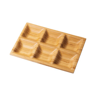 木製食器 6マスプレート ECL-1 / シンビ 食器 木製食器 皿 プレート 仕切り皿 食洗機可 ハンドメイド