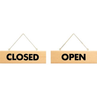 案内プレート 表：OPEN 裏：CLOSED 白木 木理-11 / 白木 / えいむ 営業中 店頭 サイン プレート 看板 木製