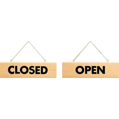 案内プレート 表：OPEN 裏：CLOSED 白木 木理-11 / 白木 / えいむ 営業中 店頭 サイン プレート 看板 木製