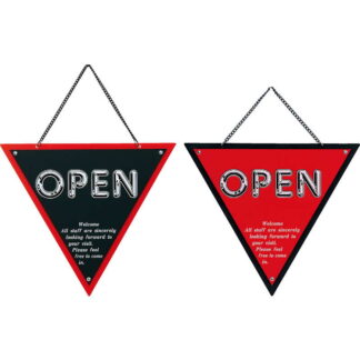 案内プレート 三角 OPEN・CLOSED OC-33 / えいむ 営業中 店頭 サイン プレート 看板