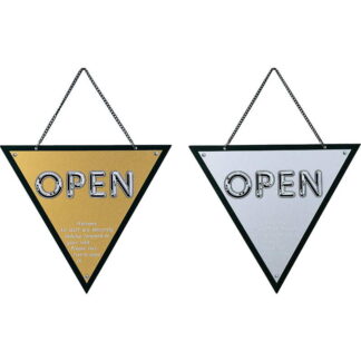 案内プレート 三角 OPEN・CLOSED OC-33 メタリック / えいむ 営業中 店頭 サイン プレート 看板
