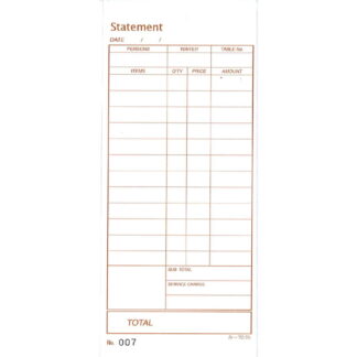 Statement ナンバー入 40冊 み-701N / みつや お会計伝票 単式伝票 ナンバー入 包み割引
