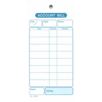 Acount Bill 200冊 み-502 / みつや お会計伝票 単式伝票 大口割引