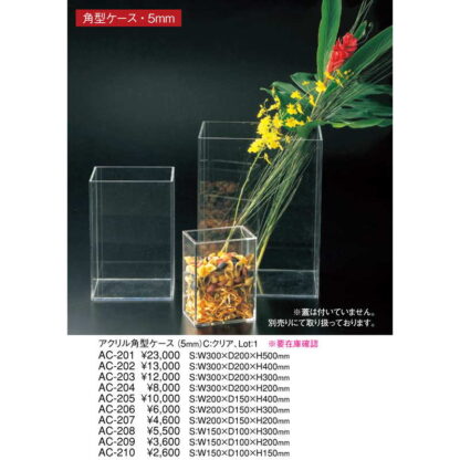 アクリル 角型 ケース(5mm) AC-205 / 返品代引不可 / えいむ アクリル ケース ディスプレイ - 画像 (2)