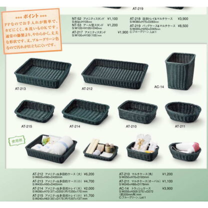PPラタンケース マルチケース(オーバル) AT-211 / ブルーグリーン / えいむ トレイ - 画像 (2)