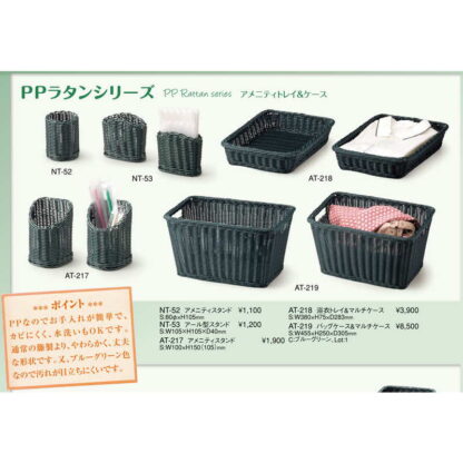 バッグケース＆マルチケース AT-219 / ブルーグリーン / えいむ ホテル アメニティ トレイ PPラタン - 画像 (2)