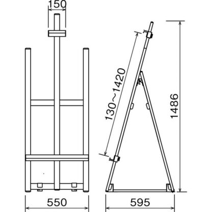 屋外用イーゼル ZV-MS182K-60 / 返品代引不可 / シンビ 店頭販促用品 店頭用品 - 画像 (3)