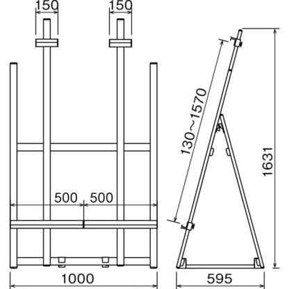 屋外用イーゼル ZV-MS181C-60 / 返品代引不可 / シンビ 店頭販促用品 店頭用品 - 画像 (3)